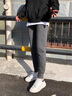 紅蜻蜓休閑褲女冬季新款女裝運(yùn)動(dòng)加絨衛(wèi)褲保暖棉褲羊羔絨長(zhǎng)褲子女 深灰色加絨長(zhǎng)褲 L 曬單實(shí)拍圖