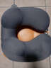 WCZ德國按壓充氣u型護頸枕旅行便攜式高鐵長(cháng)途飛機睡覺(jué)神器頸枕脖枕 【舒適駝峰款】親膚銀狐絨-灰色（送收納袋） 曬單實(shí)拍圖