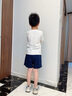 羅蒙兒童校園服飾短褲灰色男童褲子夏季深藍藏青色小學(xué)生運動(dòng)五分褲薄 深藍色松緊腰短褲 130 曬單實(shí)拍圖