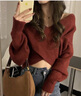 唐菓蜜紅色連衣裙女2023秋冬新款女裝韓版時(shí)尚甜美減齡新年本命年紅裙子 紅色交叉毛衣送內(nèi)搭+黑色吊帶裙 M【80-95斤】 曬單實(shí)拍圖