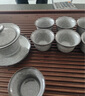 璽翰雅（ROYHOYE）青瓷功夫茶具套裝哥窯冰裂紋手工蓋碗茶杯公道杯茶濾泡茶整套茶器 黑冰茶具套裝（蓋碗十件） 10件 曬單實拍圖