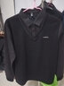 皮爾卡丹（pierre cardin）襯衫領(lǐng)假兩件套男長袖t恤加絨加厚毛衣假領(lǐng)針織上衣條紋襯衣 T9832黑色(常規(guī)) 175/XL(輕商務(wù)) 曬單實(shí)拍圖