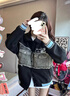 莫代爾棒球服外套女2025春秋冬新款夾棉加厚初高中學(xué)生寬松時尚保暖夾克 黑色-夾棉 加厚 M 曬單實(shí)拍圖