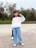 moonkids女童衛衣秋裝2025秋季新款兒童薄款漸變長(cháng)袖上衣大童女孩套頭衣服 4891粉藍漸變衛衣 【春秋款】 170 cm 曬單實(shí)拍圖