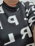【肥仔260斤超大6XL】港風(fēng)新年圣誕套頭毛衣男秋冬季加肥加大碼潮流胖人寬松針織打底衫6XL潮胖子 M18黑色 5XL 205-230斤可穿 曬單實(shí)拍圖
