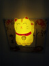 迪創(chuàng)思新年喜慶招財貓LED小夜燈帶開關(guān)節(jié)能燈插電插座插頭臥室睡眠夜用 招財進寶：開關(guān)招財貓1個【黃色】 曬單實拍圖