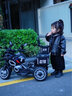 萌天使兒童電動(dòng)摩托車3-6歲孩子可駕駛1-3歲寶寶遙控三輪車雙驅(qū)發(fā)光車輪 黑色：全功能+雙驅(qū)遙控發(fā)光輪 曬單實(shí)拍圖
