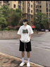 花花公子（PLAYBOY）重磅純棉短袖t恤男士夏季裝美式復(fù)古潮流休閑新款學(xué)生上衣服潮牌 白色 【純棉】現(xiàn)貨立發(fā) XL 建議【130斤~150斤】 曬單實(shí)拍圖