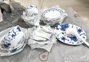 漢茗景德鎮(zhèn)正宗青花瓷中式碗盤餐具整套喬遷之喜禮物骨瓷碗筷套裝高檔 （正品保證）38件丨配高檔錦盒 曬單實(shí)拍圖