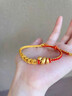 中國(guó)黃金（CHINA GOLD）蛇本命年黃金手鏈女足金五帝錢(qián)卷卷蛇手串七夕情人節(jié)禮物送女朋友 足金五帝幣卷卷蛇紅手繩【紀(jì)念品】 曬單實(shí)拍圖