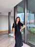 CIRCLOFY瑟夕 翻領(lǐng)撞色針織短袖t恤女裝2025夏季新款黑色體恤時(shí)尚百搭短袖 大翻領(lǐng) L 120-140斤 曬單實(shí)拍圖