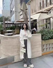 矜持范溫柔慵懶風(fēng)軟糯毛衣女裝秋冬季新款開衫針織衫中長款外套女 白色 S 8090斤 曬單實(shí)拍圖