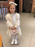 IVY HOUSE常春藤兒童裝女童春季新款親子裝小香風(fēng)氣質(zhì)背心裙連衣裙洋氣百搭 米白色 110cm(110/56) 曬單實(shí)拍圖