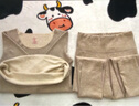 MOXTOC秋冬新品保暖內(nèi)衣女帶胸墊一體杯德絨修身加絨加厚秋衣秋褲 淺卡其（套裝） M（建議105~125斤） 曬單實(shí)拍圖