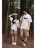 MDlila【兩件】情侶裝t恤2025新款春夏季潮牌百搭休閑短袖衣服班服套裝 （暗影貓）男灰綠女灰綠 L 男+女M 曬單實(shí)拍圖