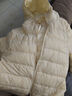真維斯（Jeanswest）羽絨服2026春秋連帽輕薄短款外套白鴨絨保暖舒適米白M 曬單實(shí)拍圖