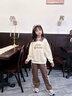 小豬彼特女童春秋套裝兒童2025新款新年衣服中大童洋氣運動服女孩時髦12歲 4827杏色+16317淺咖色【春秋款】 150 cm 曬單實拍圖