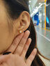 黛若黃金18K金一克拉莫桑石圓形耳釘男養(yǎng)耳洞環(huán)女免摘高級(jí)感中性禮物 【單只】18K金耳釘(約0.22g) 曬單實(shí)拍圖