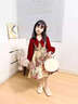 思妙星兒童拜年服紅色晚禮服女童生日宴花童公主裙小主持人鋼琴演奏秋冬 紅色短款 120 曬單實(shí)拍圖
