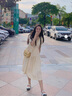 格邏恩（GELUOEN）法式溫柔風(fēng)連衣裙女2024新品氣質(zhì)女神范收腰仙女初戀裙子夏天女裝 杏色 均碼【可備注碼數(shù)】 曬單實(shí)拍圖