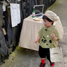 mlgt kids童裝漢服男童套裝夏季新款女童寶寶旗袍裙中式秋裝兒童唐裝 綠色 90 cm（建議身高85cm左右) 曬單實(shí)拍圖