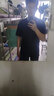 純色長(zhǎng)袖t恤男女百搭簡(jiǎn)約休閑短袖t恤男體恤彈性打底衫上衣服 【牛奶絲休閑款】黑色短袖 3XL 曬單實(shí)拍圖
