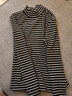 百圖betu女裝秋冬新款T恤條紋半高領(lǐng)保暖打底衫抗菌長(cháng)袖女2310T43 黑白條 XS 曬單實(shí)拍圖