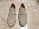 THOM WILLS便士樂(lè )福鞋男冬季商務(wù)休閑皮鞋一腳蹬軟底男鞋反絨皮真皮豆豆鞋 灰白色A8134 37 /5.5碼 曬單實(shí)拍圖