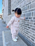 Aengbay昂貝 嬰兒德絨連體衣秋季保暖衣嬰幼兒睡衣哈衣寶寶衣服春秋款 條紋熊 80cm 曬單實拍圖