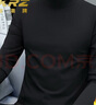 HKRZ高端品牌男裝半高領(lǐng)長(cháng)袖T恤男士秋冬加絨加厚保暖打底衫中領(lǐng)秋衣 黑色/M001/加絨 XL (175) 【建議體重130-145斤】 曬單實(shí)拍圖