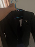 羅蒙（ROMON）新郎結婚西服男套裝禮服英倫西裝三件套韓版修身商務(wù)休閑職業(yè)正裝 98BB#黑色(西裝+馬甲+西褲) L 曬單實(shí)拍圖