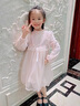 G.duck小黃鴨女童連衣裙春秋裝新款春秋小女孩春秋公主裙春季兒童裝裙子 粉紅色 130 cm 曬單實(shí)拍圖