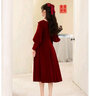 塞德勒敬酒服新娘2025新款酒紅色訂婚禮服出閣宴連衣裙回門(mén)冬季女 酒紅色 L 曬單實(shí)拍圖
