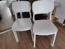 蔓斯菲爾（MSFE）塑料椅子家用加厚靠背椅舒適簡(jiǎn)易餐椅凳子北歐餐桌椅 靜雅白80CM+保暖坐墊 【加強PP材質(zhì)】 曬單實(shí)拍圖
