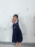 IVY HOUSE常春藤兒童裝女童大小童秋季新款學(xué)院風(fēng)假兩件撞色西服面料連衣裙 深藍（（附帶領(lǐng)帶）） 140 曬單實(shí)拍圖