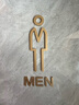 美棧立體男女洗手間標識創(chuàng  )意衛生間標識牌衛生間指示牌廁所門(mén)牌WC標牌 金色男女一對 20x6cm 曬單實(shí)拍圖