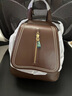 REINHARDT2025新款出游女士雙肩包背包時(shí)尚女生小背包旅行通勤牛皮真皮女包 全咖色 曬單實(shí)拍圖