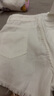 妙奕嘉牛仔短褲女辣妹熱褲夏季新款超短褲外穿女士闊腿高腰毛邊女裝百搭 破洞牛仔短褲【白色】 M 【建議 95-105斤】 曬單實(shí)拍圖