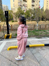G.DUCKKIDS女童春秋裝套裝2024新款小童女孩連帽衛(wèi)衣兩件套女寶寶衣服潮春秋 粉色 90cm 曬單實拍圖