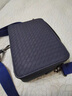 勞斯名爵（RollsMinjor）男士單肩包真皮斜挎包小背包潮牌編織兩用挎包休閑橫款男皮包 深藍色 中包 24*17*7cm 曬單實(shí)拍圖