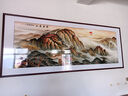 皖西秘境名人手工真跡純手繪高檔掛畫(huà)辦公室背景墻山水字畫(huà)客廳裝飾靠山圖 GH-014-日出泰山【純手繪】 長(cháng)208*88高CM有機玻璃+實(shí)木框 曬單實(shí)拍圖