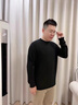 鑫羅圣保加絨加厚圓領(lǐng)毛衣針織衫打底衫男士秋冬裝韓版保暖帥氣內(nèi)搭T1/2件 【兩件裝】258黑色+258深灰 加絨 XL 130-150斤 曬單實拍圖