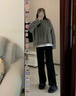 UKMR西裝闊腿褲西褲夏季女薄款2025新款高腰垂感小個(gè)子黑色直筒休閑褲 黑色【窄版西裝褲】款 常規(guī) XL 【建議115-130斤】 曬單實(shí)拍圖