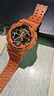 Mtin樹脂表帶表殼適配卡西歐G-SHOCK手表帶GA110 140 GD120GLS GAX100 啞光橙色黑字 16mm 曬單實拍圖