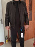 凱撒（KAISER）真皮皮衣男 海寧油蠟小牛皮短款商務(wù)休閑翻領(lǐng)中青年單裝夾克外套 黑色 190/4XL 適合體重175-190斤 曬單實(shí)拍圖