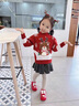 G.DUCKKIDS童裝女童毛衣冬季2023新款兒童羊毛衫加絨保暖小女孩圣誕小鹿上衣 紅色 90碼(建議身高80-90 1歲半-2歲) 曬單實拍圖