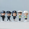 Double Horses警察公仔擺件 警察手辦車(chē)載擺件特警交警卡通人偶模型玩具禮品 警察全套5款 10厘米 曬單實(shí)拍圖