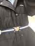 大輪車(chē)新款隱形皮帶女士彈力腰帶青少年褲帶無(wú)痕女式腰飾外套羽絨服腰封 藏青間白色+桃心扣款 105cm 60-110斤用 曬單實(shí)拍圖