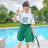 奧米鼠女童套裝夏裝中大兒童T恤短褲兩件套女孩衣服夏季學(xué)生洋氣兩件套 白色 花邊牛仔套裝 140 (建議身高125-135CM左右) 曬單實(shí)拍圖