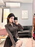 鹿依檸jk制服連衣裙女2024早秋新款女裝御姐輕熟風(fēng)甜辣妹純欲風(fēng)套裝裙子 灰色襯衫+黑色裙子 M 曬單實(shí)拍圖